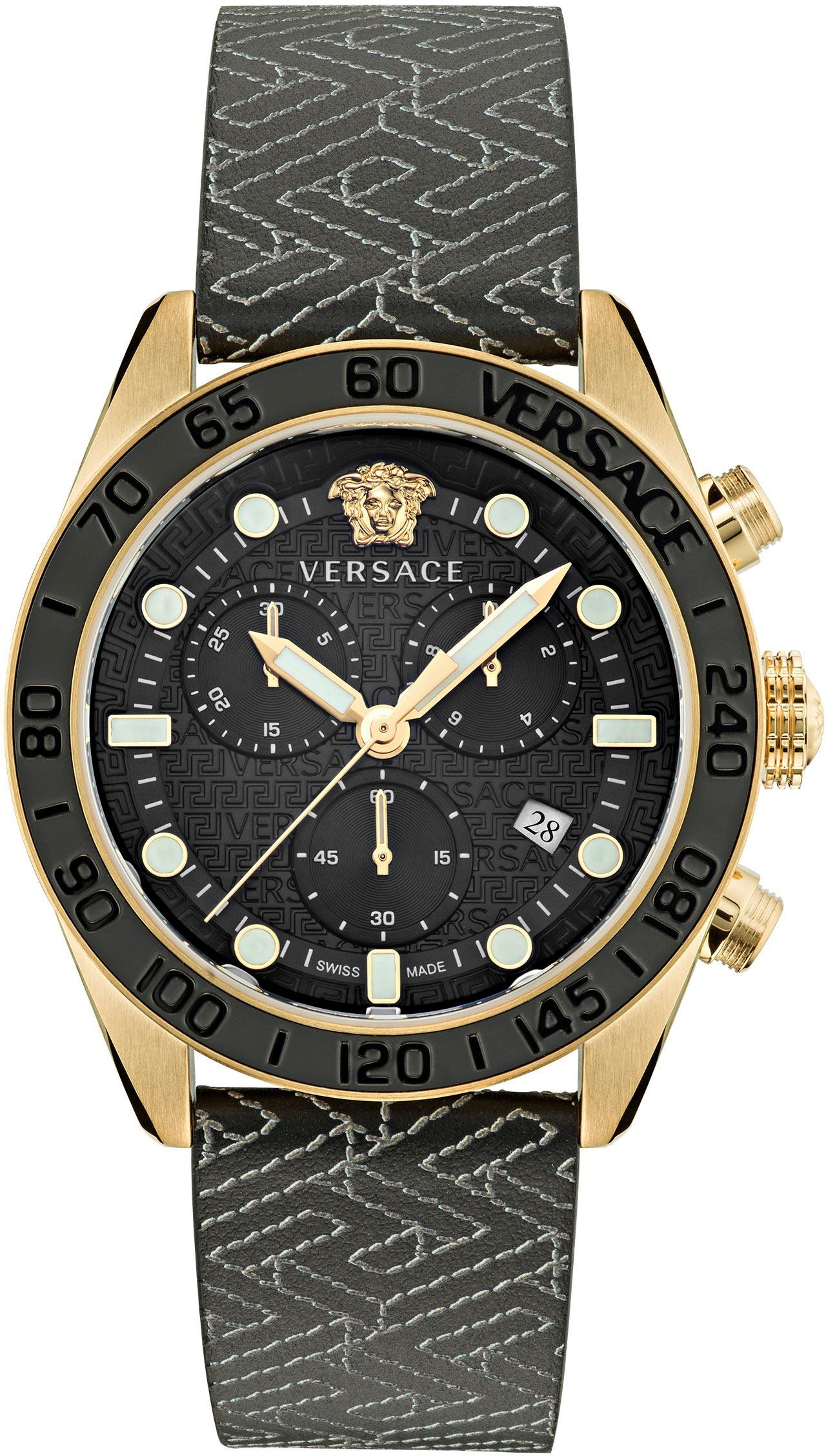 Versace schwarz Chronograph CHRONO, DOME VE6K00123 GRECA