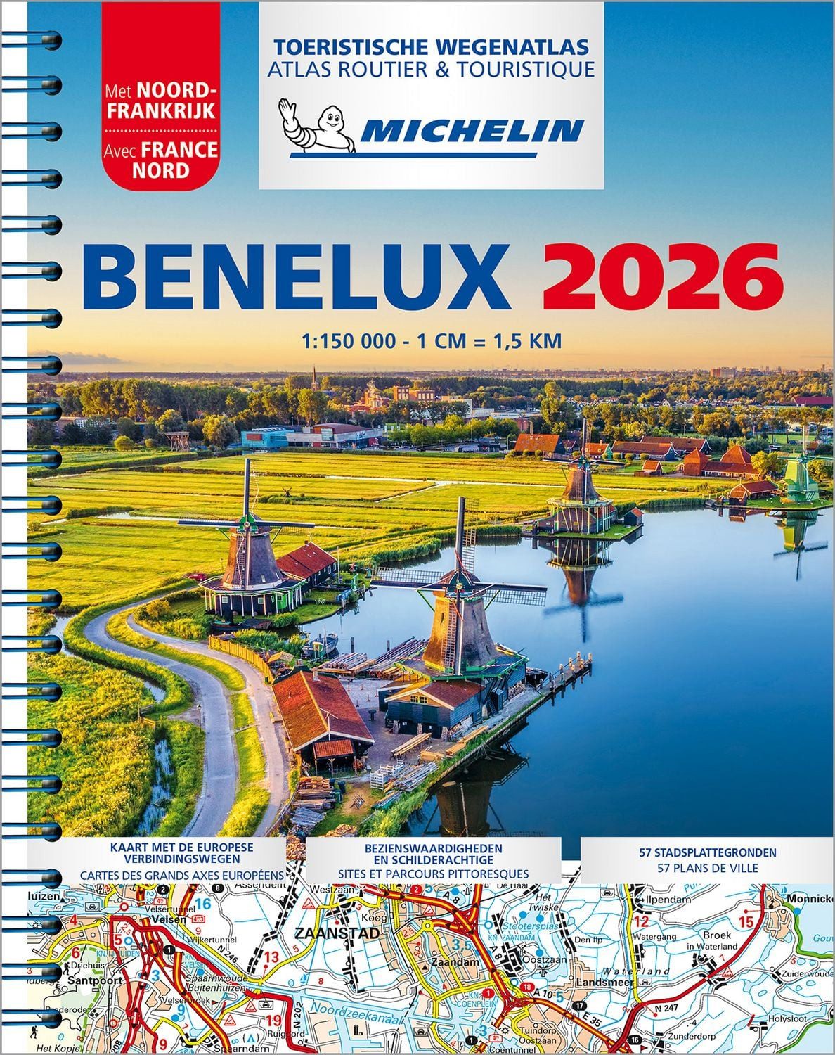 Michelin Straßenatlas Benelux mit Spiralbindung / Michelin