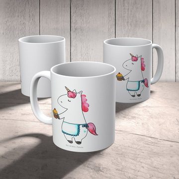 Mr. & Mrs. Panda Kinderbecher Einhorn Muffin - Weiß - Geschenk, Kunststoff Tasse, Plastiktasse, Uni, Kunststoff, Mikrowellenbeständig