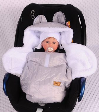 Einschlagdecke Einschlagdecke für Babyschale Autositz Baby Decke 0-3Mon, La Bortini, warm gefüllt, weich gefuttert, mit Klettverschluss, Universal