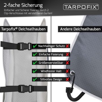 Tarpofix® Wohnwagenschutzhülle Deichselhaube Abdeckhaube mit 2x Klickverschluss, extra große & wasserfeste Deichselabdeckung - Anhänger & Wohnwagen Deichselschutzhülle - Deichselabdeckhaube