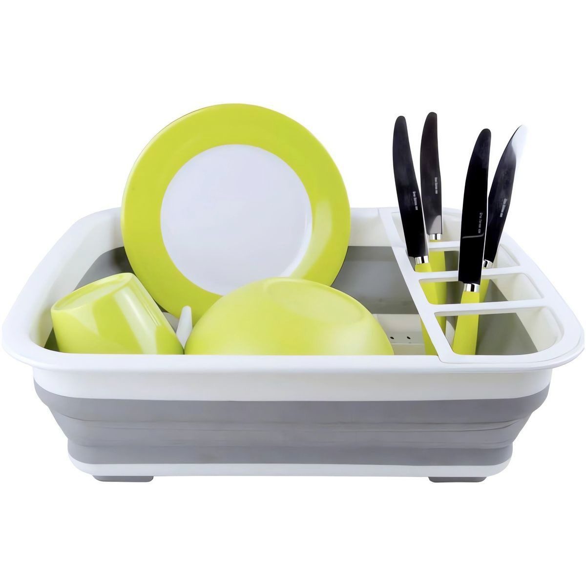 König Design Geschirrständer Abtropfgestell faltbar Geschirrkorb für Spüle, Platzsparend für kleine Küchen & Camping, für Geschirr & Besteck