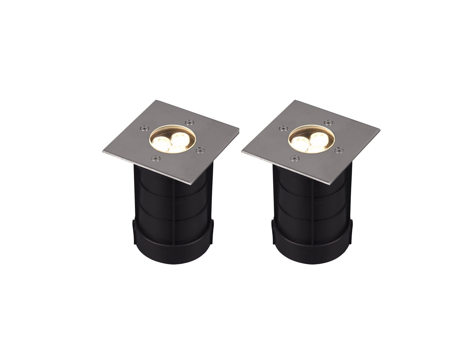 TRIO Leuchten LED Einbauleuchte, LED fest integriert, Warmweiß, 2er Set Boden-einbaustrahler Außen Garten & Carport Beleuchtung, Ø11cm