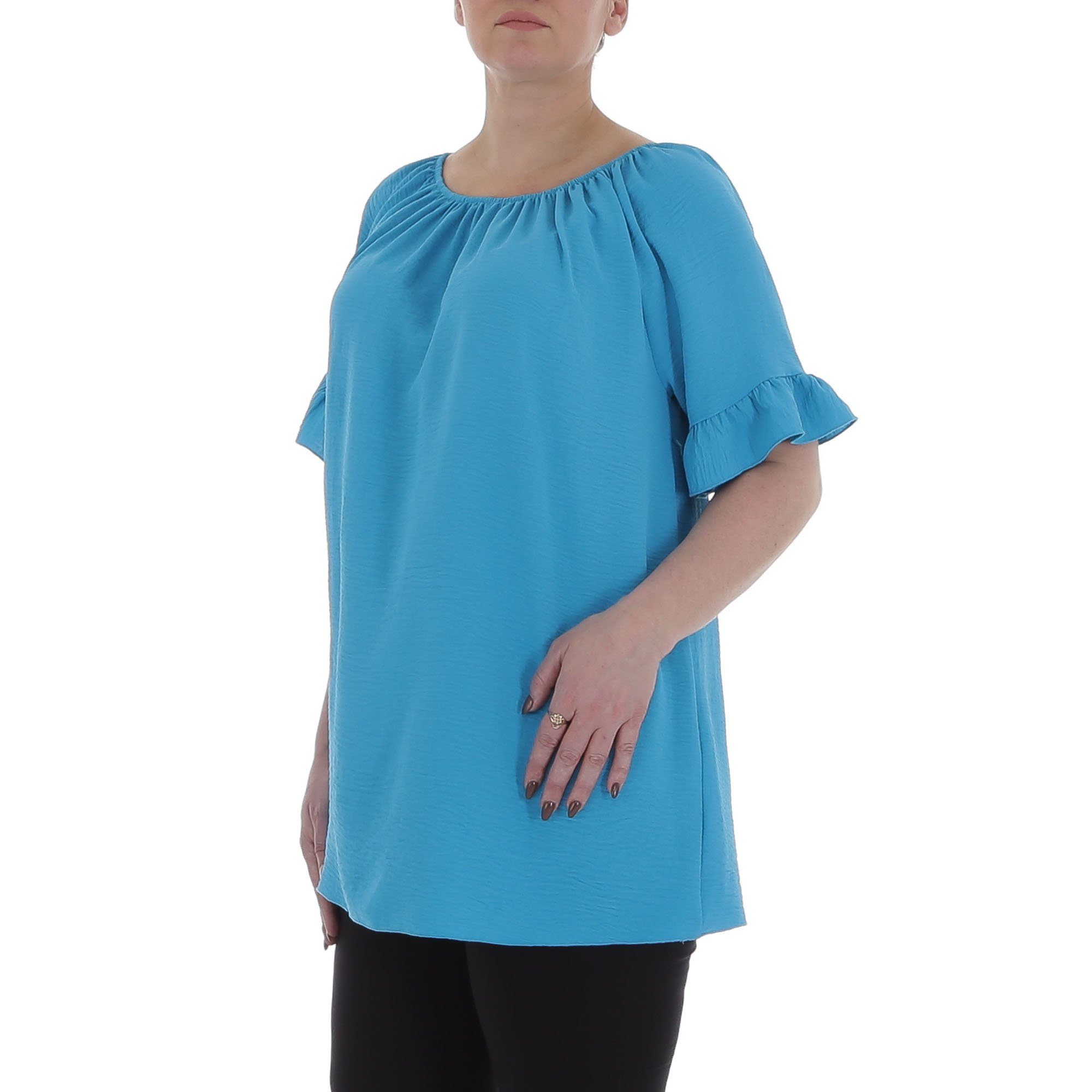 Ital-Design Kurzarmbluse Damen Elegant (85915857) Bluse in Blau günstig online kaufen