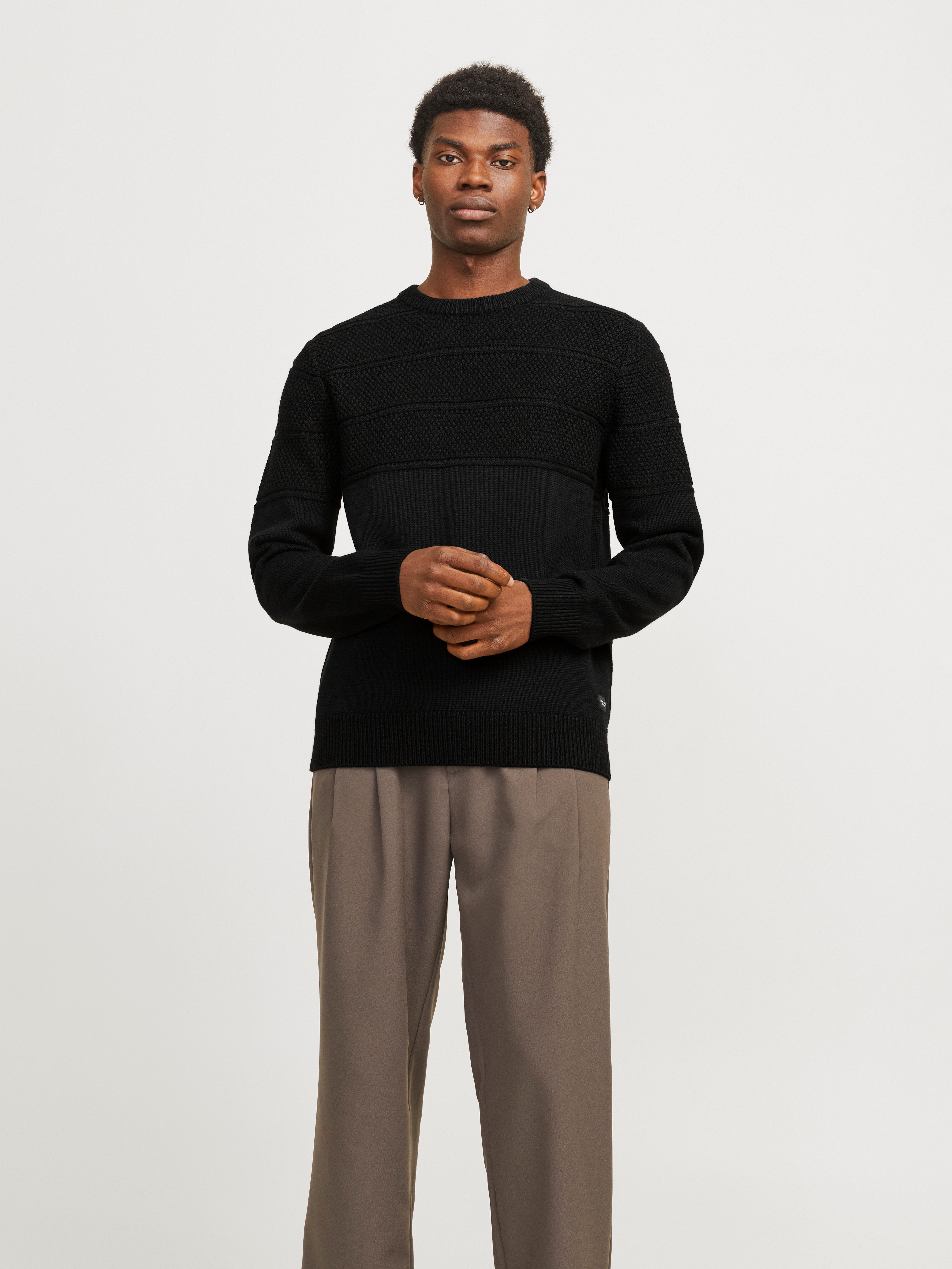 Jack & Jones Rundhalspullover JJJERRY KNIT CREW NECK AW24 mit Struktur günstig online kaufen