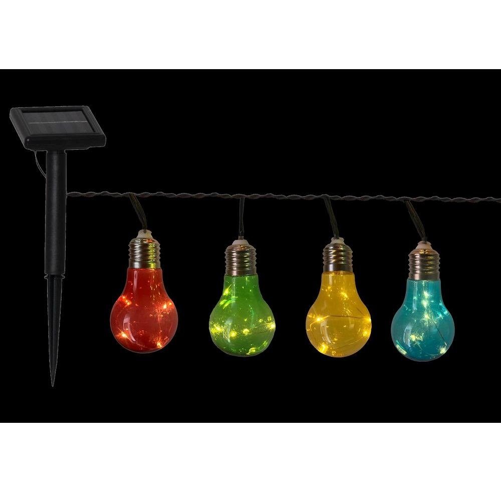 Seasonals LED-Lichterkette 1019 Solar LED Lichterkette "Mini-Bulby" bunt 10 Kunstst. Birnen 190cm