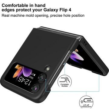 CoolGadget Handyhülle Black Series Handy Hülle für Samsung Galaxy Z Flip 4 6,7 Zoll, Edle Silikon Schlicht Robust Schutzhülle für Galaxy Z Flip 4 Hülle