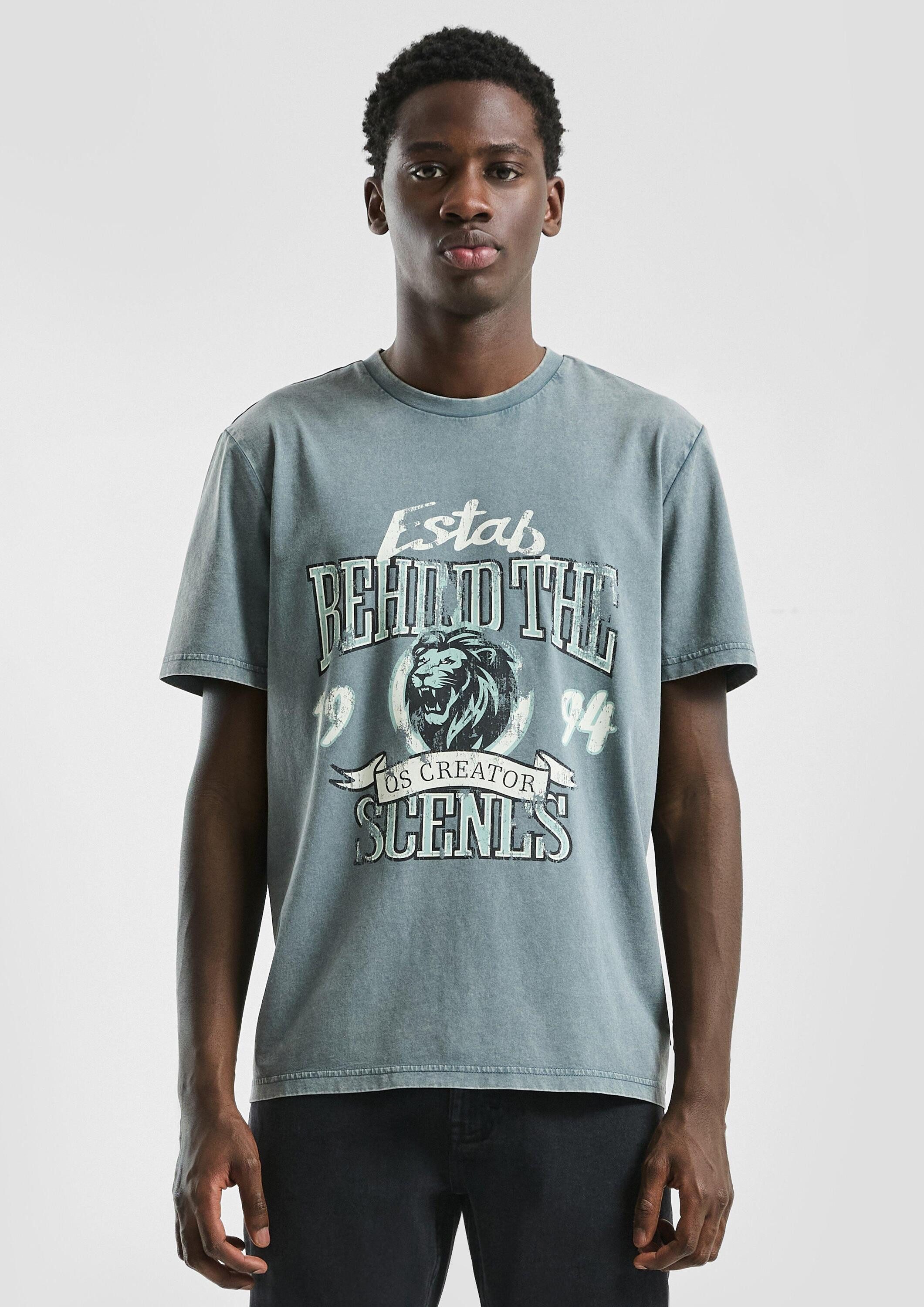 QS Kurzarmshirt T-Shirt T-Shirt mit Print