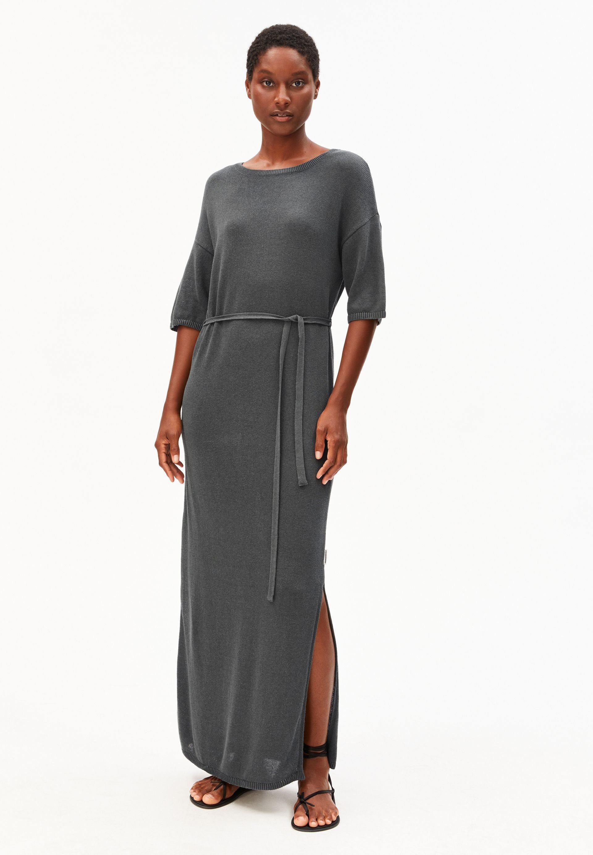 Armedangels Strickkleid LINO BLEND Leinen-Mix Rundhalsausschnitt günstig online kaufen