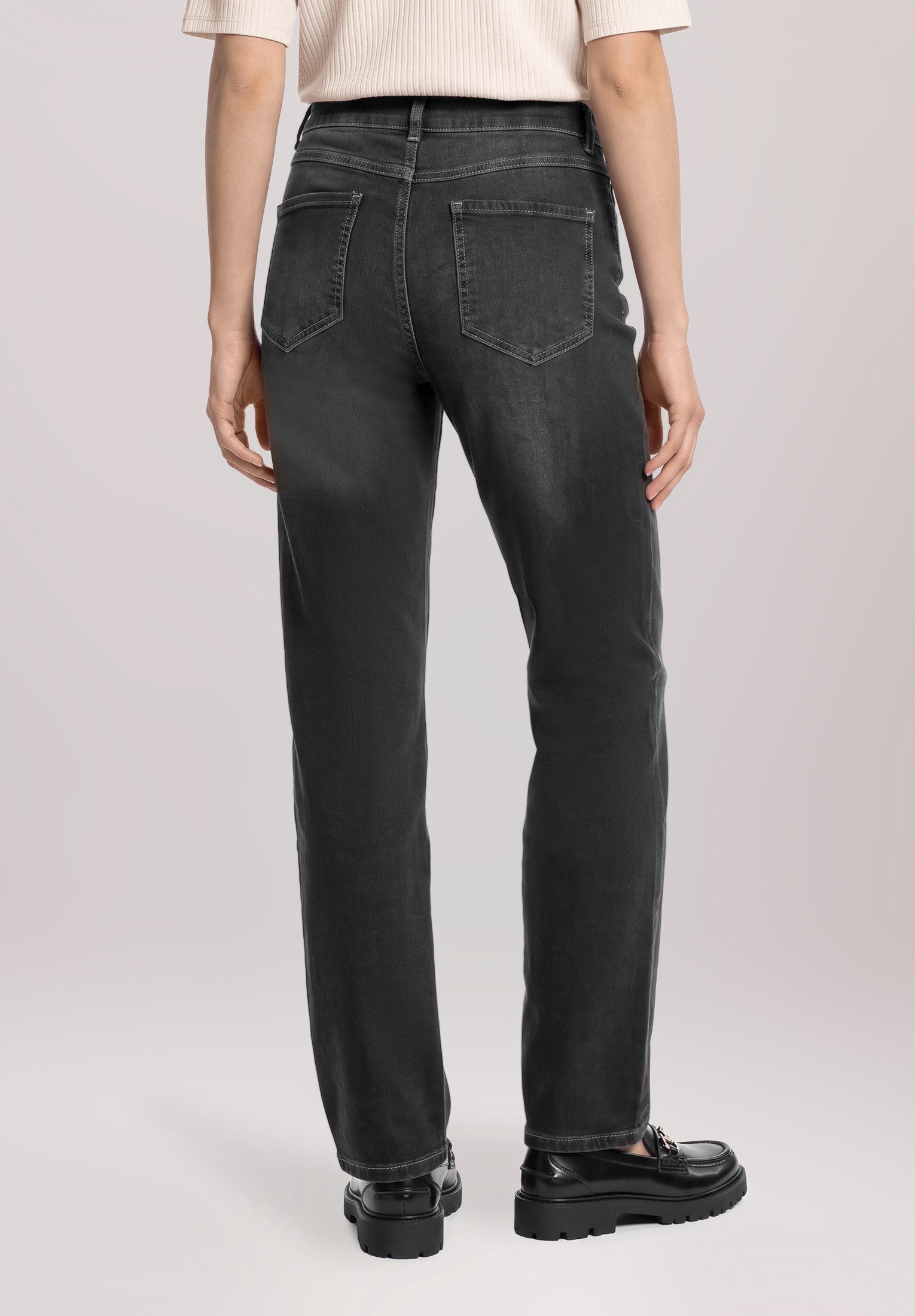 Cartoon Ankle-Jeans Damen mit Waschung – Bild 3 von 5
