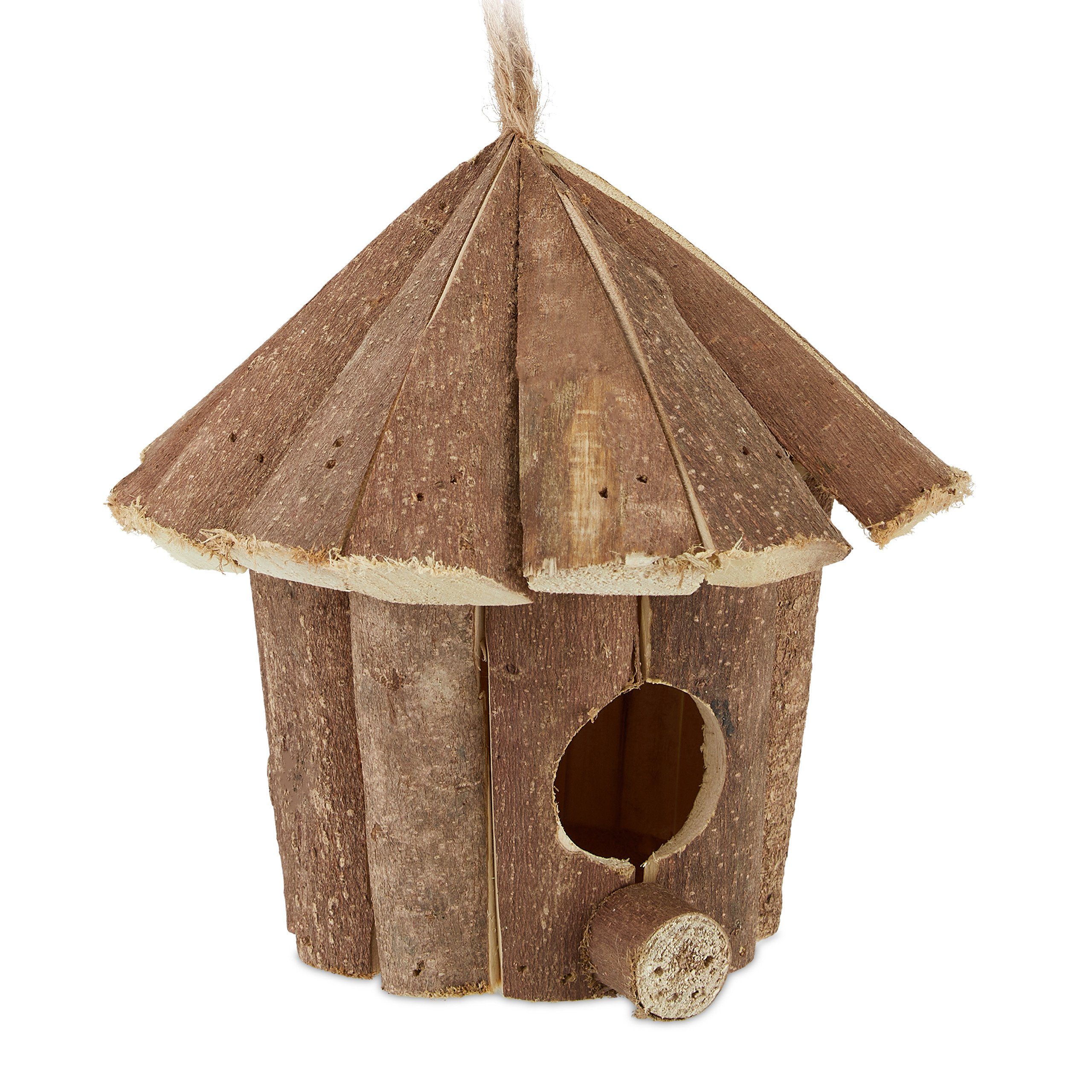 relaxdays Vogelhaus Mini Vogelhaus aus Holz
