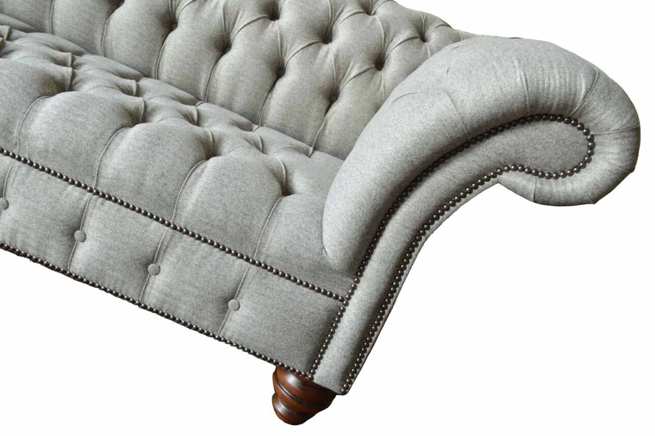 JVmoebel Chesterfield-Sofa, Chesterfield Sofa Klassisch Textil Sitzer Design Wohnzimmer 3