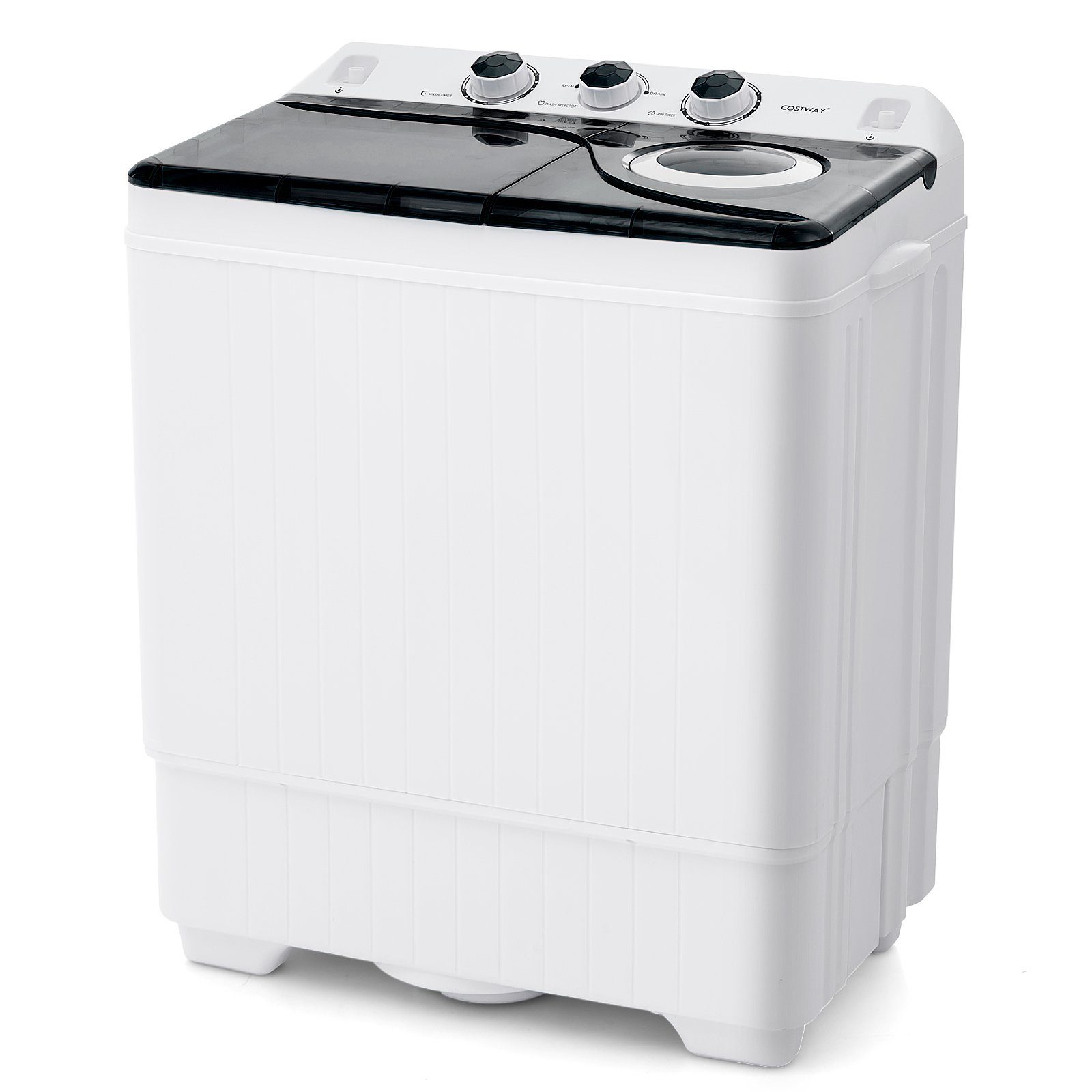 COSTWAY Waschmaschine Toplader FP10366DE/XPB65-2368S, 6.5 kg, 1320 U/min Schwarz, Weiß