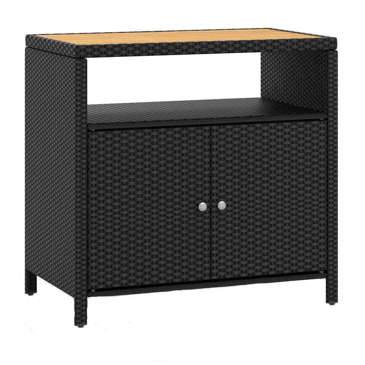 COSTWAY Garten-Geräteschrank, BxT: 90x53 cm, outdoor, Holz & Rattan, wetter günstig online kaufen