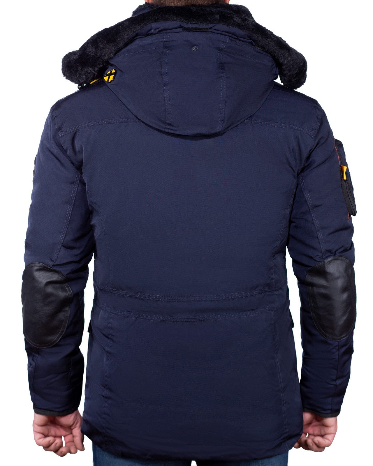 Geographical Norway Winterjacke Herren Regular Fit Jacke baacrobate Modernes Design mit Kunstlederdetails