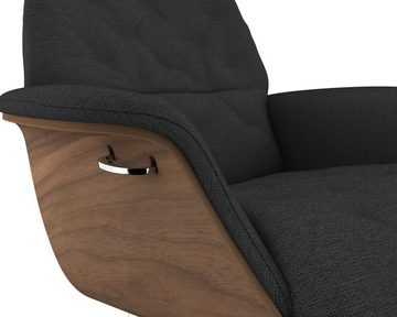 FLEXLUX Relaxsessel Relaxchairs Volden, Rücken- & Kopfteilverstellung, drehbar, Arml. Walnuss, Fuß Alu, M