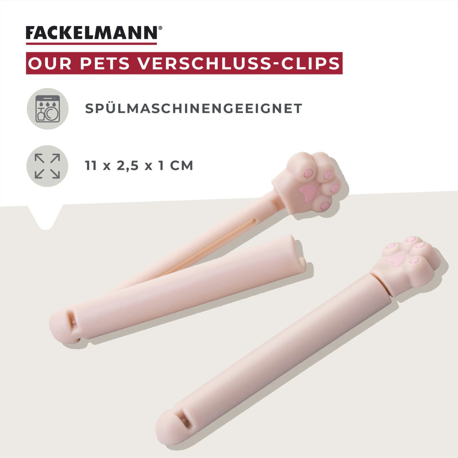 FACKELMANN Verschlussklammer Verschluss-Clips, Tütenclips, Beutelverschluss, Futterclips