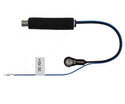 AIV Antennen-Adapter Phantomeinspeisung ISO Audio- & Video-Kabel, ISO, DIN-Stecker, für Auto-Radio mit ISO Antennen-Anschluss, 50 Ohm, Antennen-Verstärker