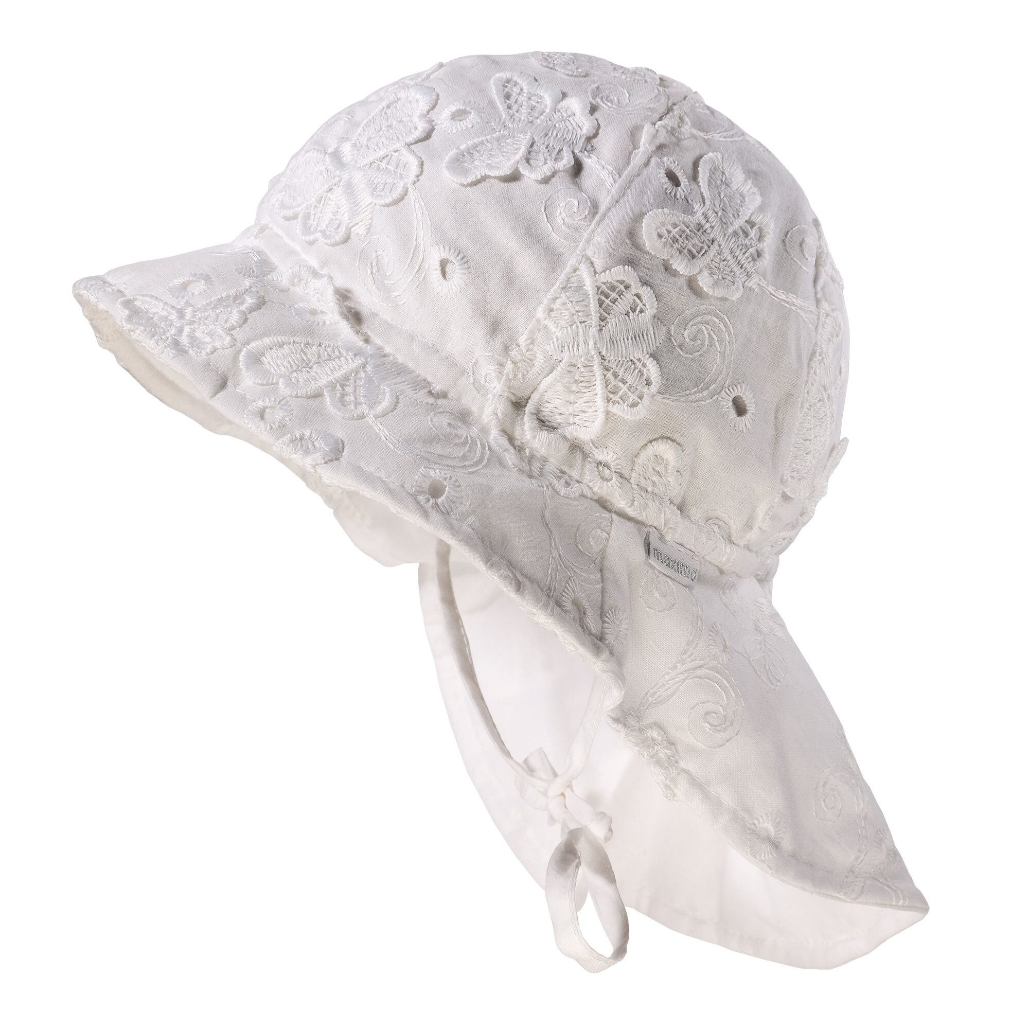 MAXIMO Schirmmütze MINI GIRL-Flapper,Nackenschutz Schmetterling, Bindeband, Futter (1-St)