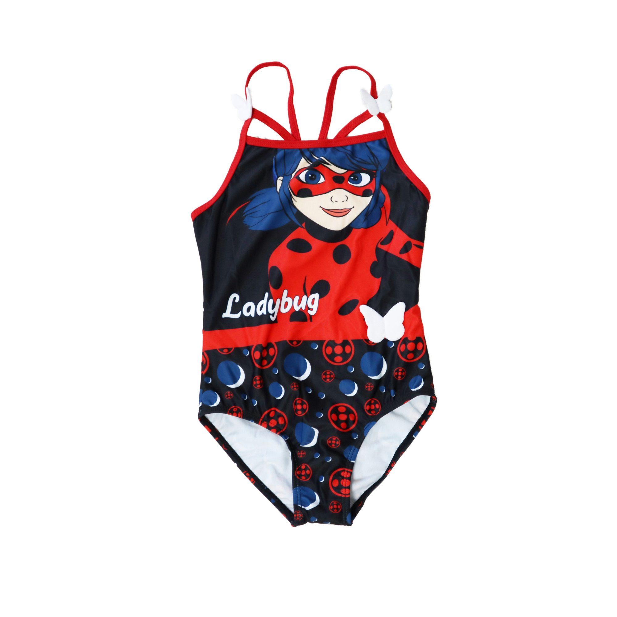 Miraculous - Ladybug Badeanzug Ladybug, Rena Rouge, Queen Bee Kinder Bademode Mädchen Schwimmanzug Gr. 104 bis 128, Rot oder Schwarz