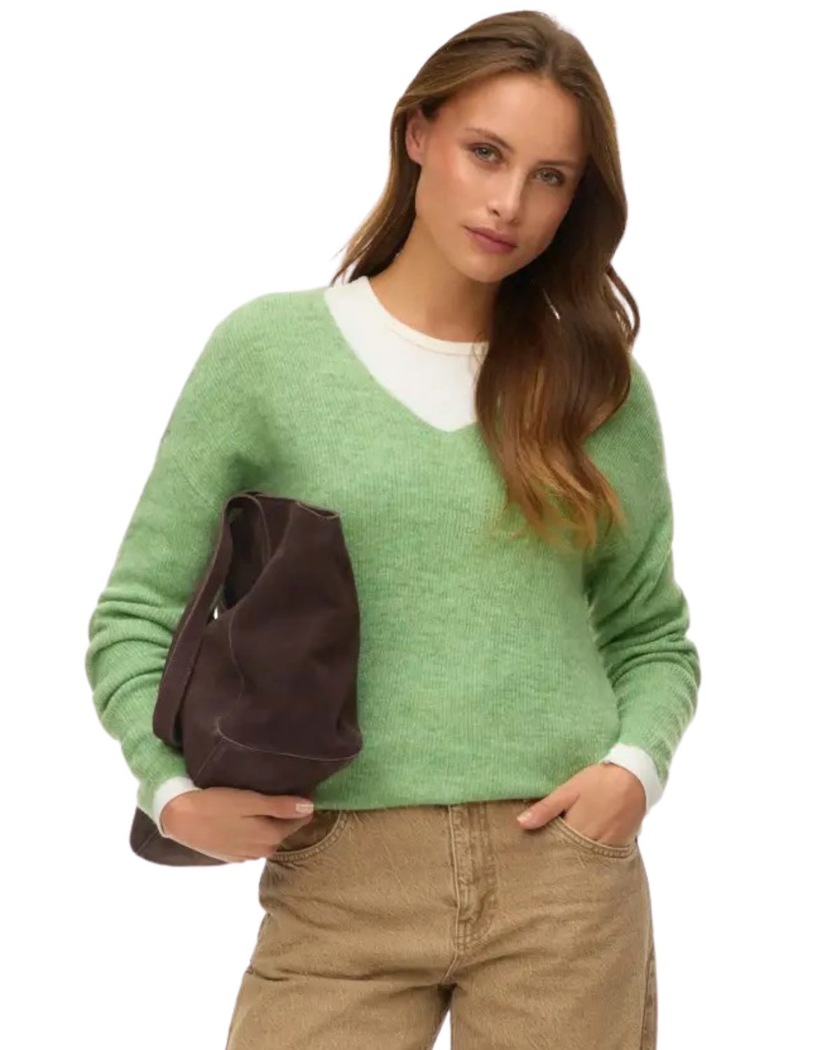 Vero Moda V-Ausschnitt-Pullover Weicher Strickpullover mit lockerer Passfor günstig online kaufen