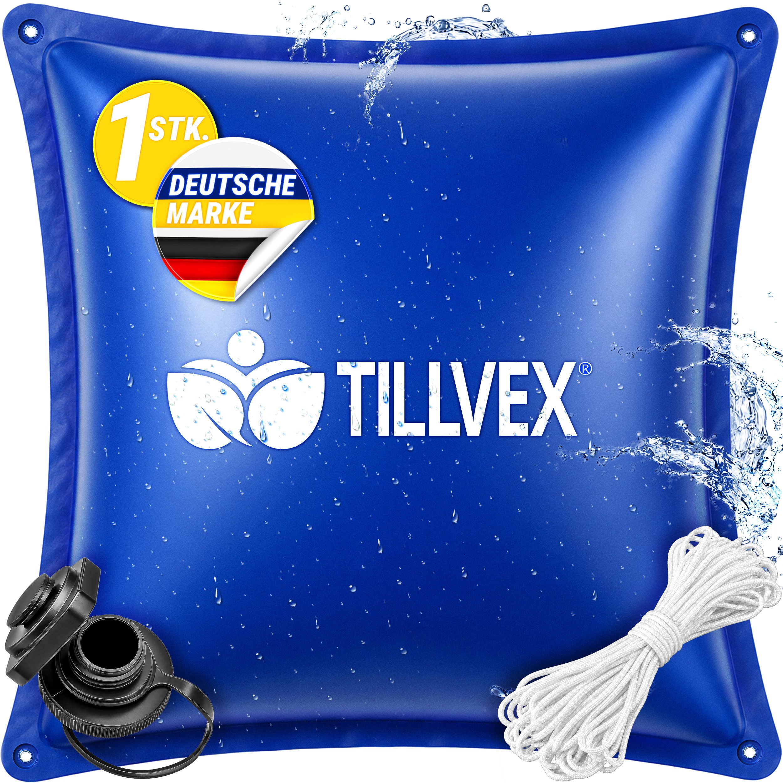 tillvex Pool tillvex® Poolkissen Winter XXL mit 12m Seil & Reparaturkit (Kissen zur Poolabdeckung frost- & chlorbeständig bis -20°C, 1-tlg., Winterkissen inkl. Schraubventil Überwinterung Pool), Poolkissen Winter XXL mit 12m Seil & Reparaturkit Luftkissen