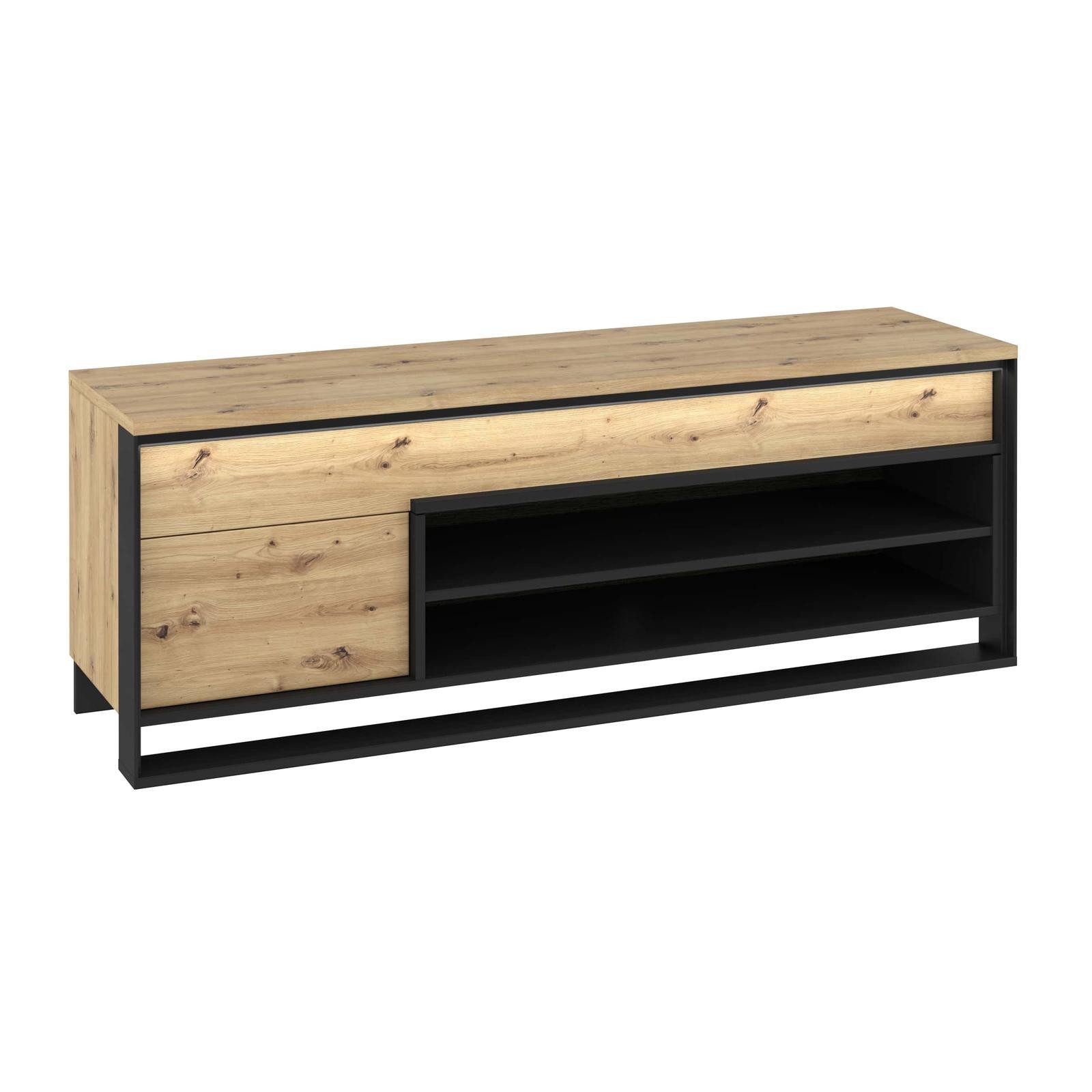 HAUSELEMENT TV-Schrank QUANT QA-04 Fernsehschrank 155 cm Fernsehtisch Lowboard Grifflos Push-to-Open Loft