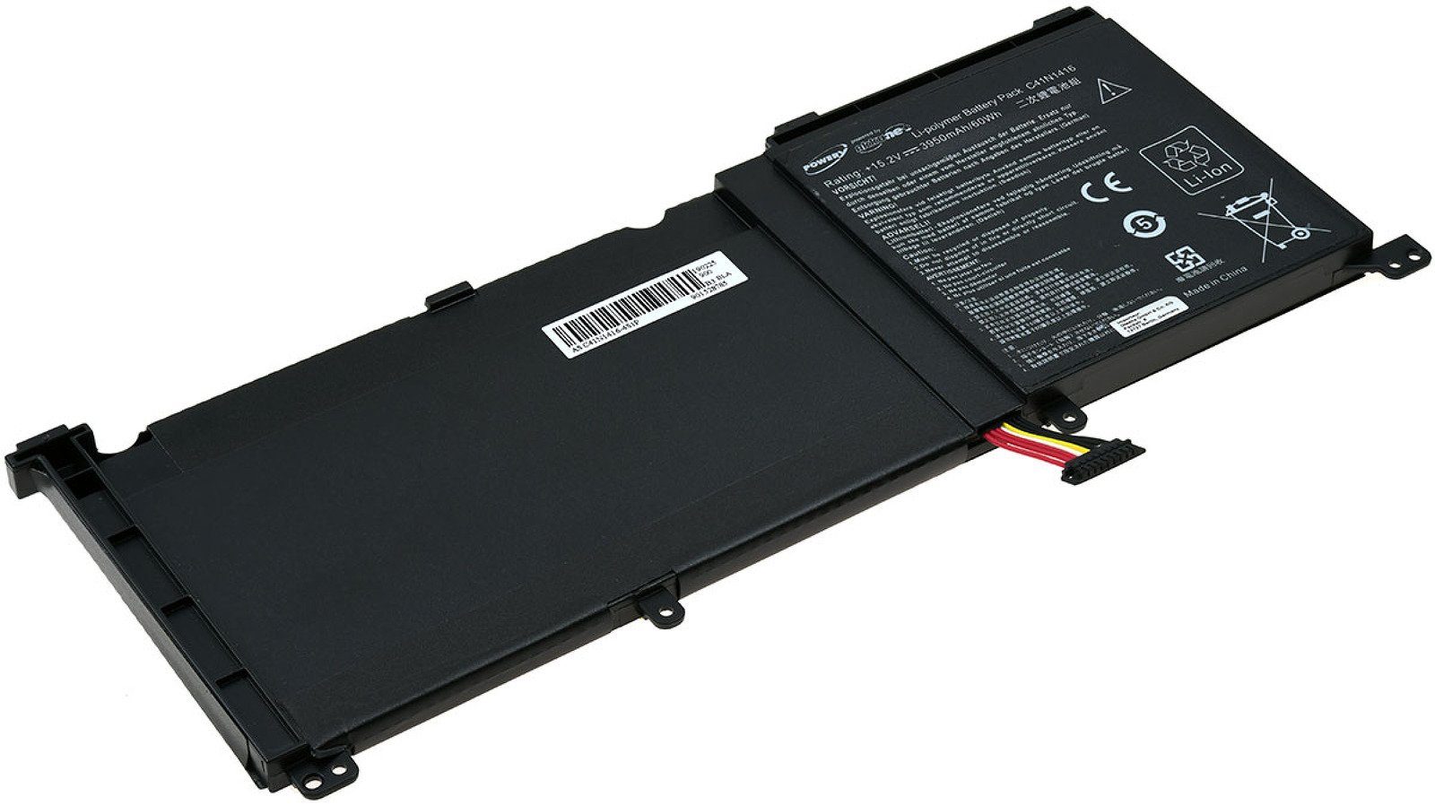 mAh Typ V) Laptop-Akku für Asus C41N1416 3700 Akku Powery (15.2