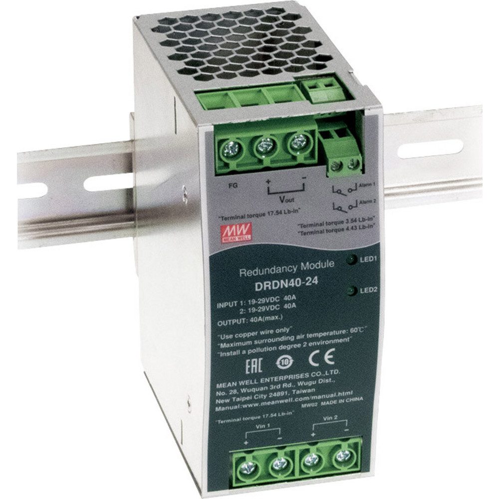 MW Mean Well DRDN40-48 Redundanzmodul 40 A Hutschienen-Netzteil