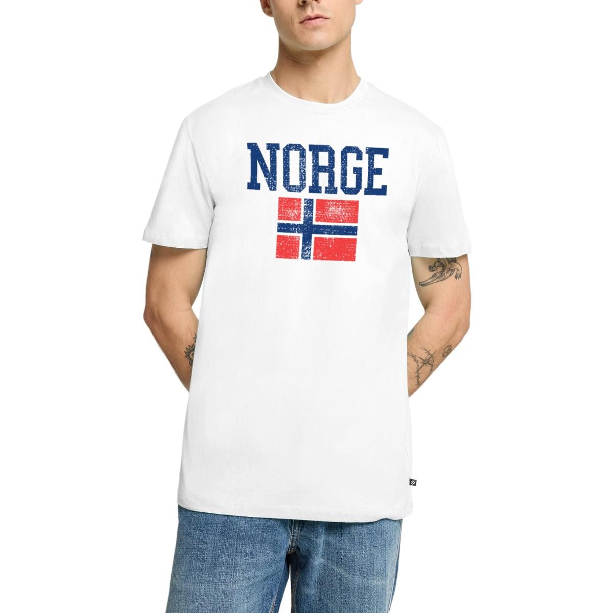 T-Shirt Norwegen Norge Flagge Fußball Retro Männer Premium T-Shirt