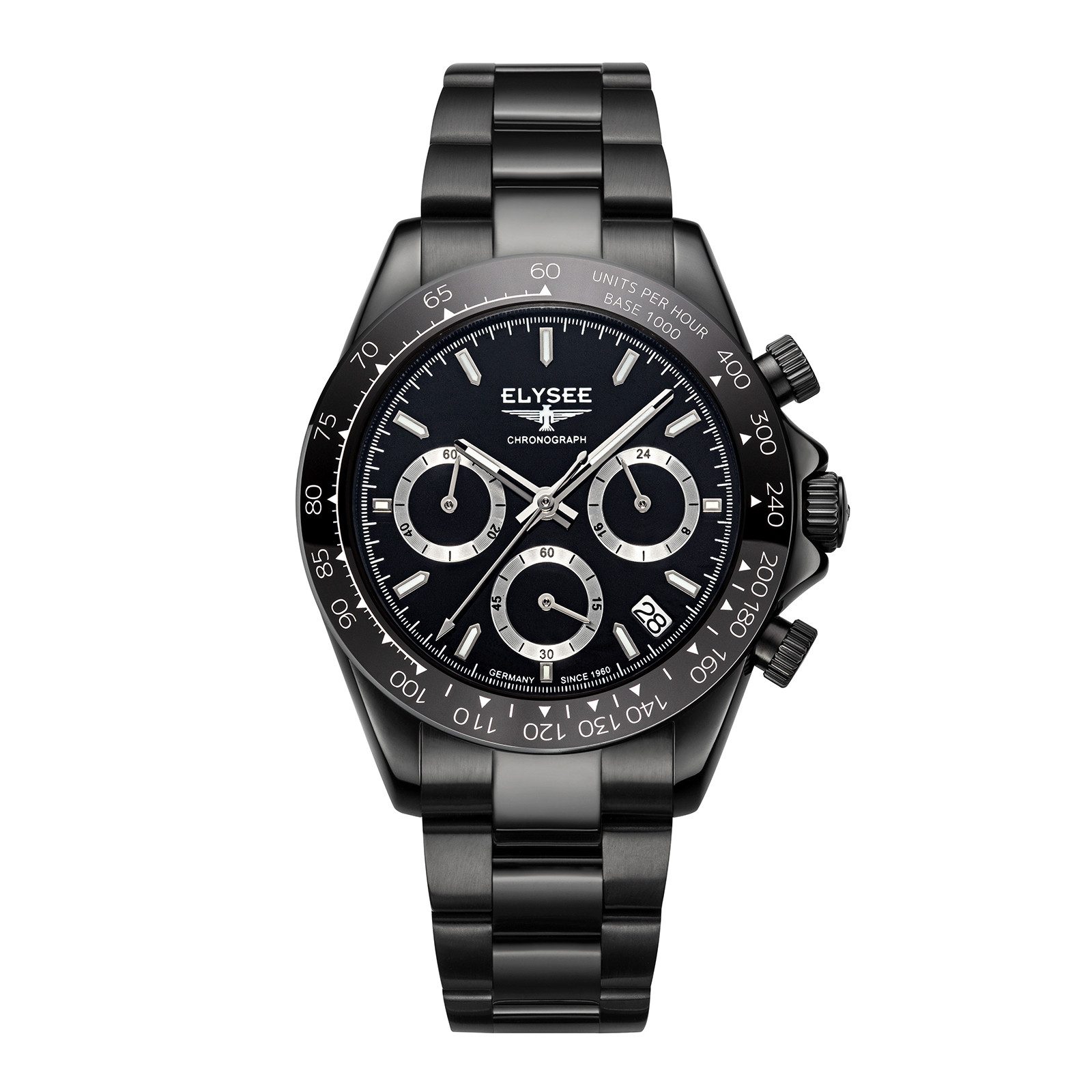 Quarzuhr SPORT CHRONO. Herrenuhr 100% Edelstahl 40