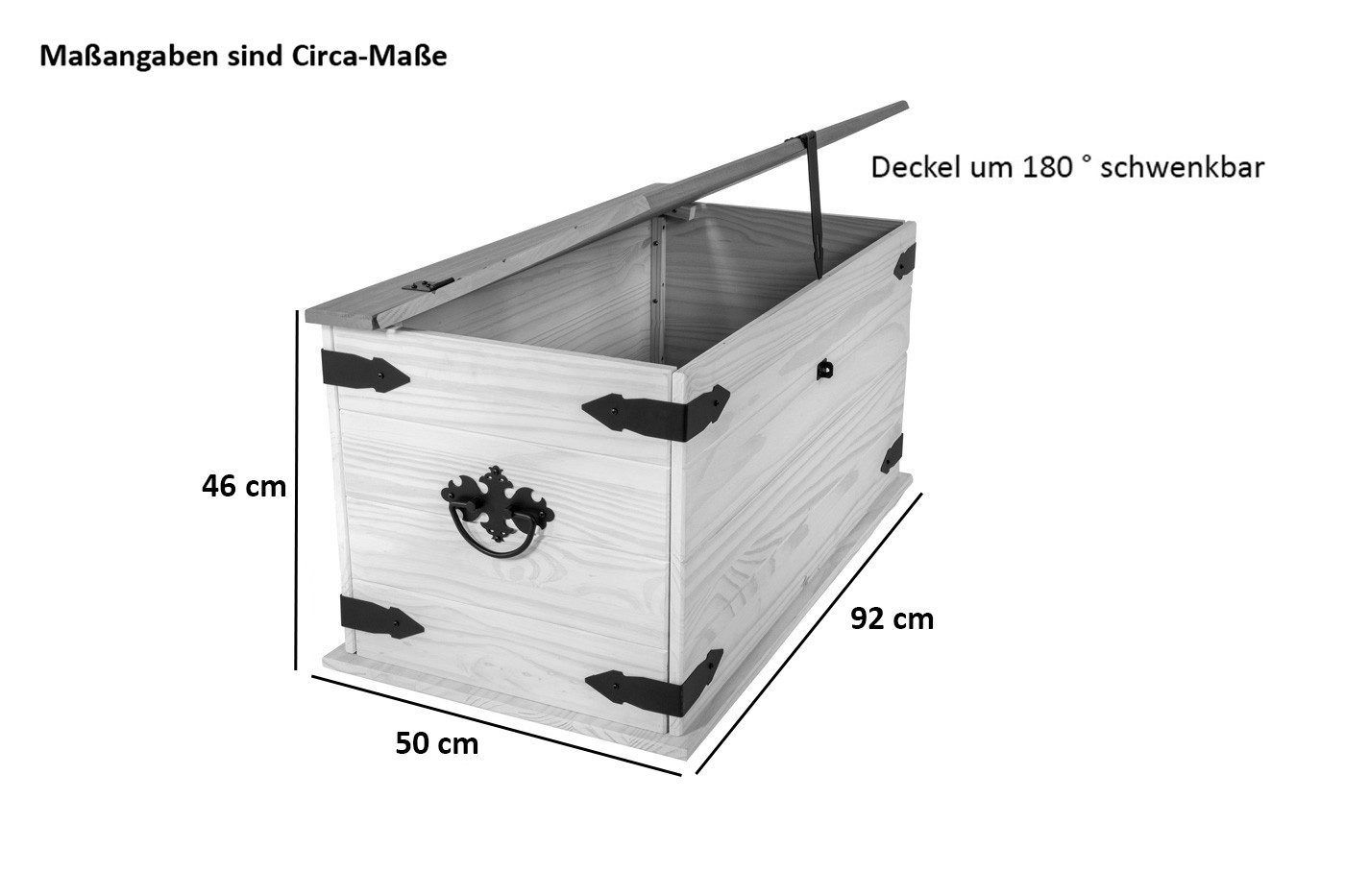 SAM® Truhentisch Garcia, Truhen-Couchtisch 91 x 50 x 47cm massiv Pinienholz günstig online kaufen