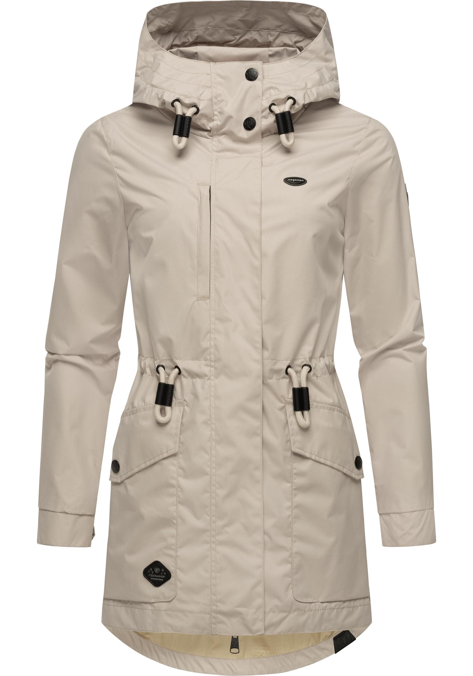 Ragwear Parka Alysa stylische Damen Übergangsjacke mit Taillenzugband