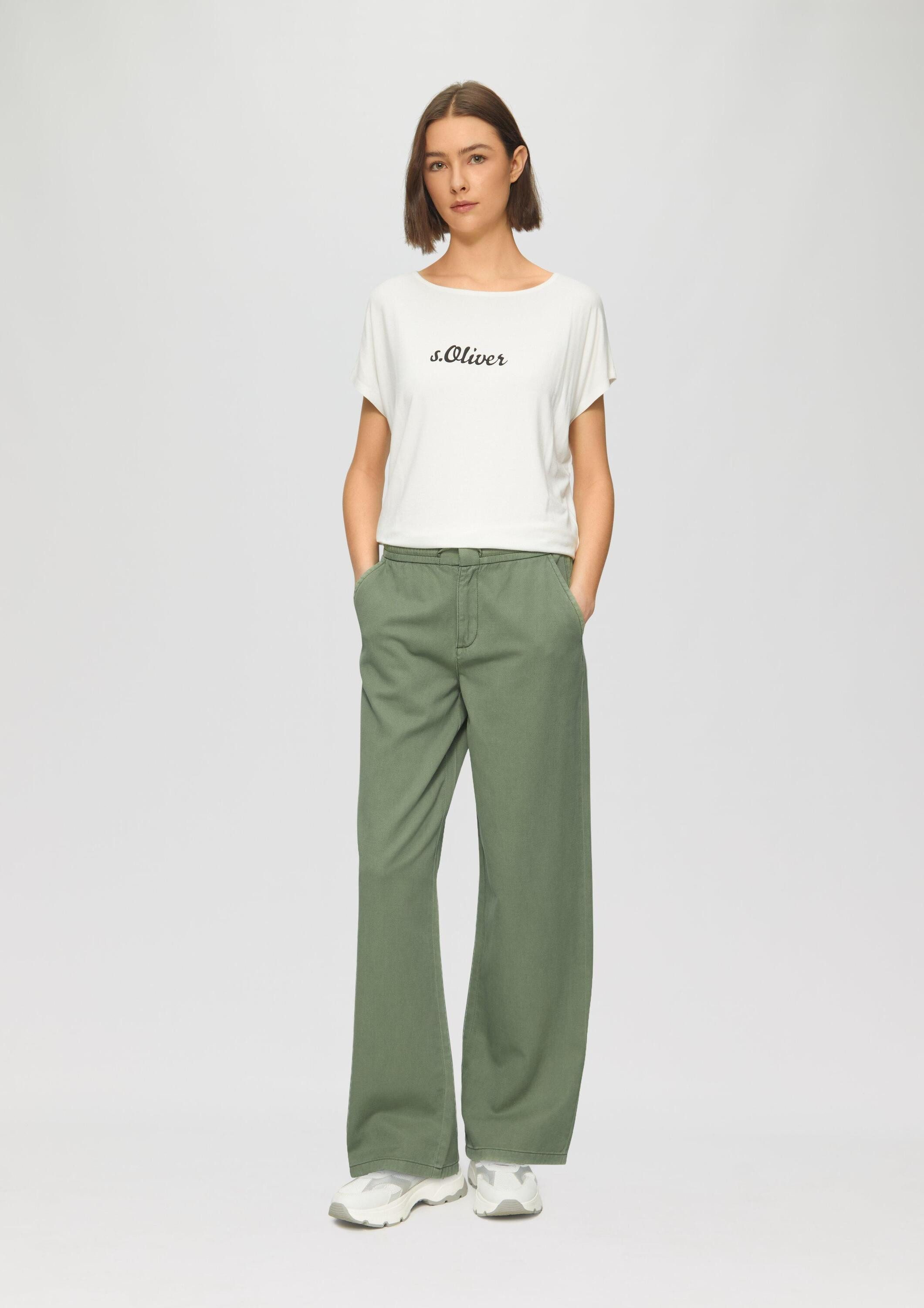 s.Oliver Chinos Hose Relaxed-Fit-Twillhose mit Elastikbund und Bindeband günstig online kaufen