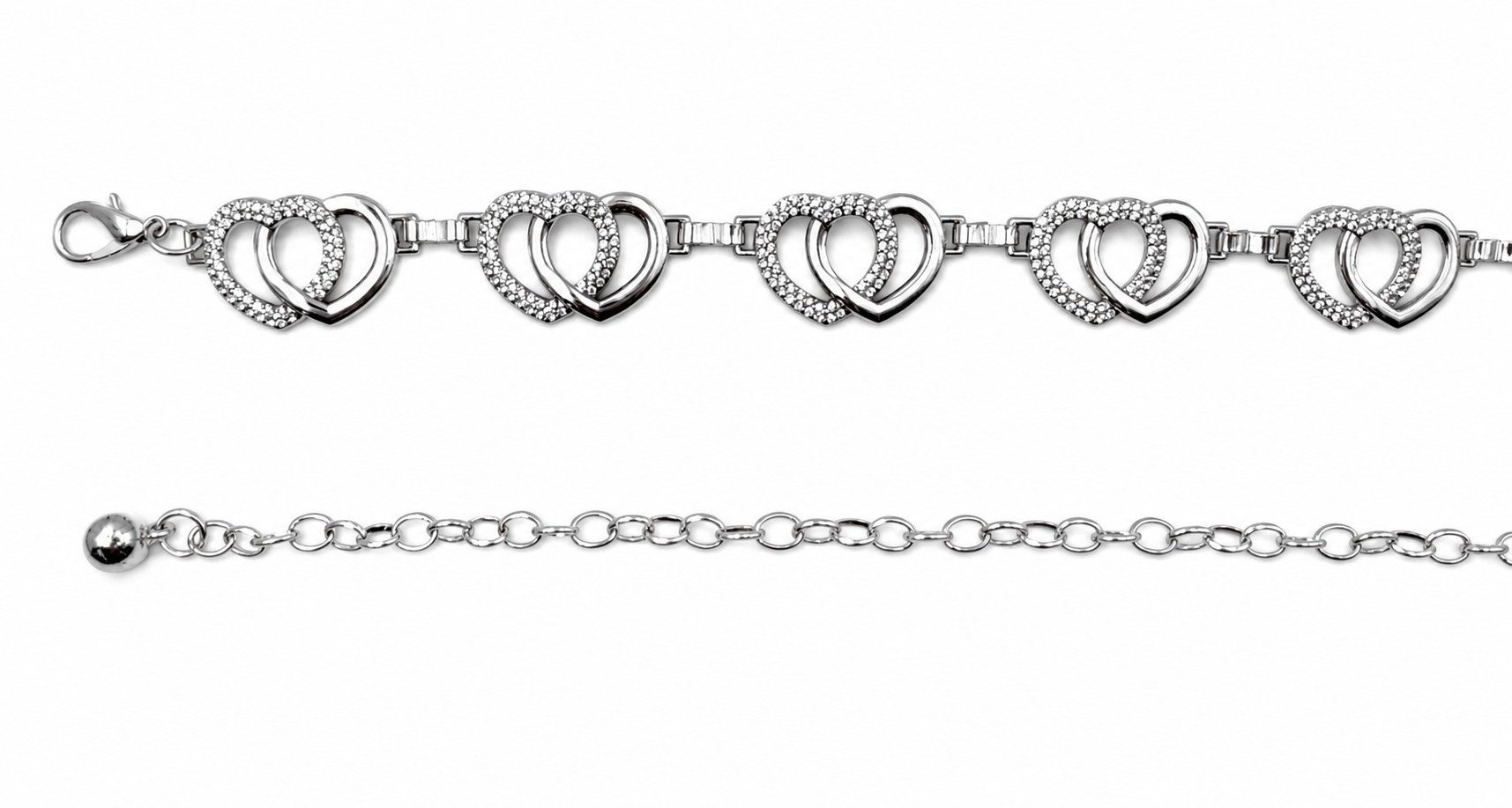 Cassandra Accessoires Kettengürtel Damen Taillenkette Hüftkette Silber - mit funkelnden Straßsteinen