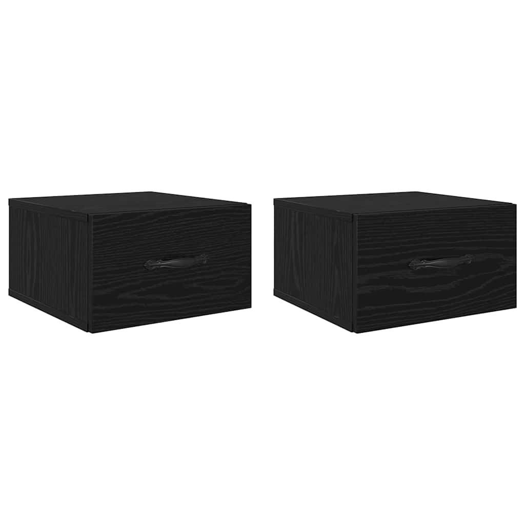 vidaXL Nachttisch Nachttisch 2 pcs Schwarz Eichen-Optik 35 x 35 x 20 cm (2- günstig online kaufen