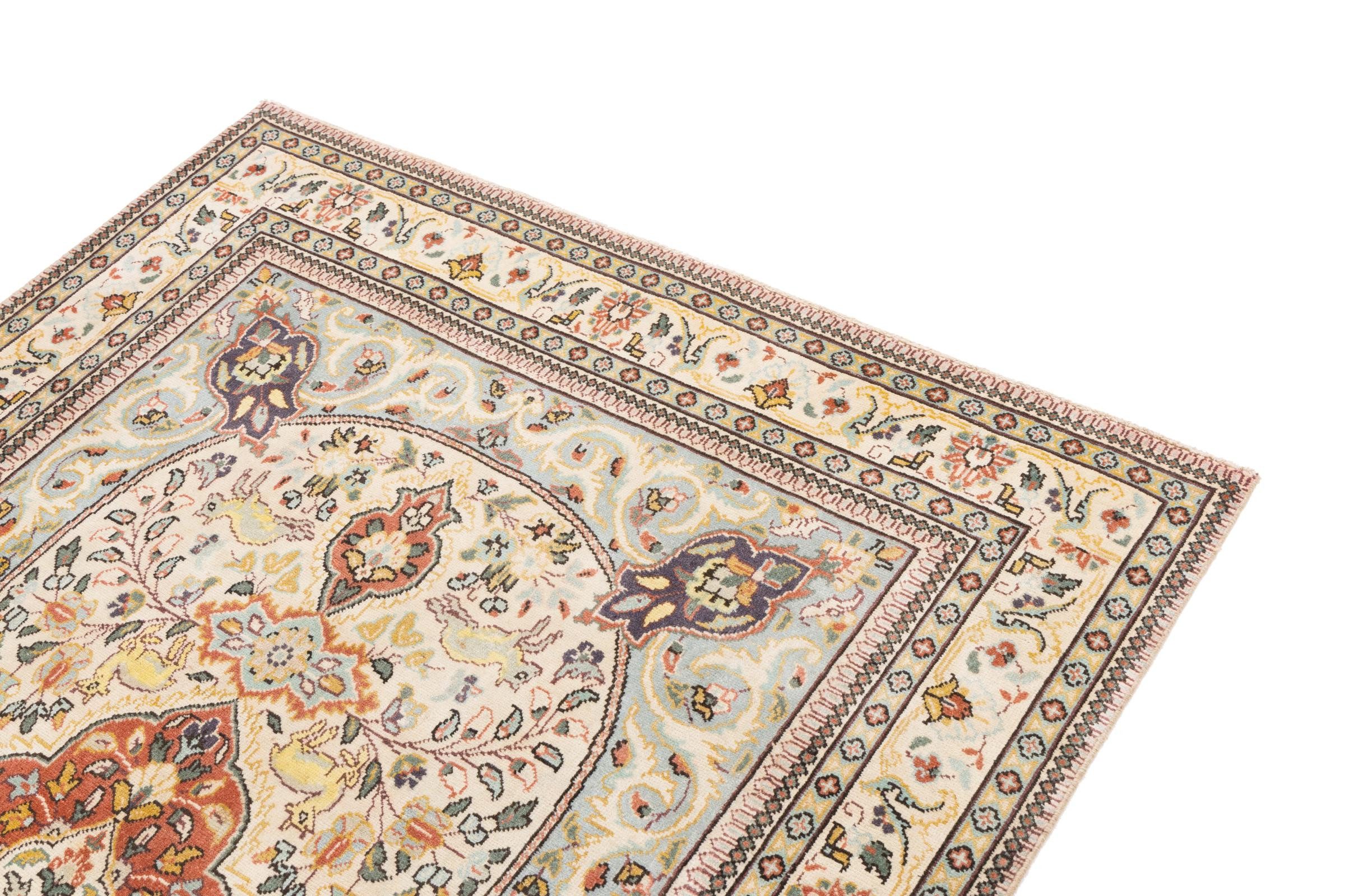 Nain Trading Orientteppich Täbriz Tabatabai 141x201 Handgeknüpfter Orientteppich, rechteckig, Höhe: 12 mm