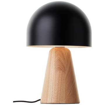 Lightbox Tischleuchte, ohne Leuchtmittel, Pilz-Tischleuchte, 31 cm Höhe, Ø 20cm, E14, Holz/Metall, natur/schwarz