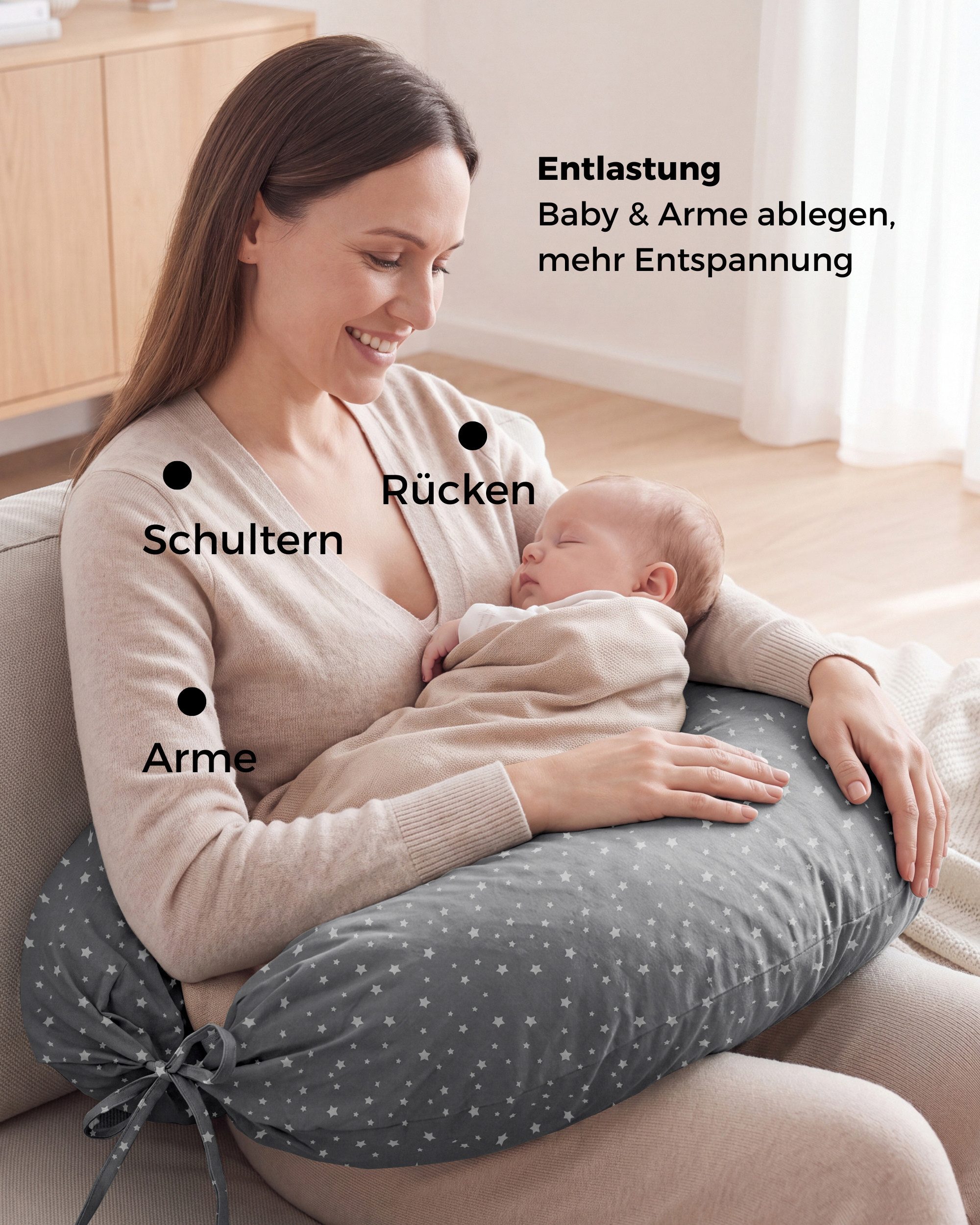 furora BABY Stillkissen Stillkissen XXL lang: Seitenschläferkissen & Schwangerschaftskissen