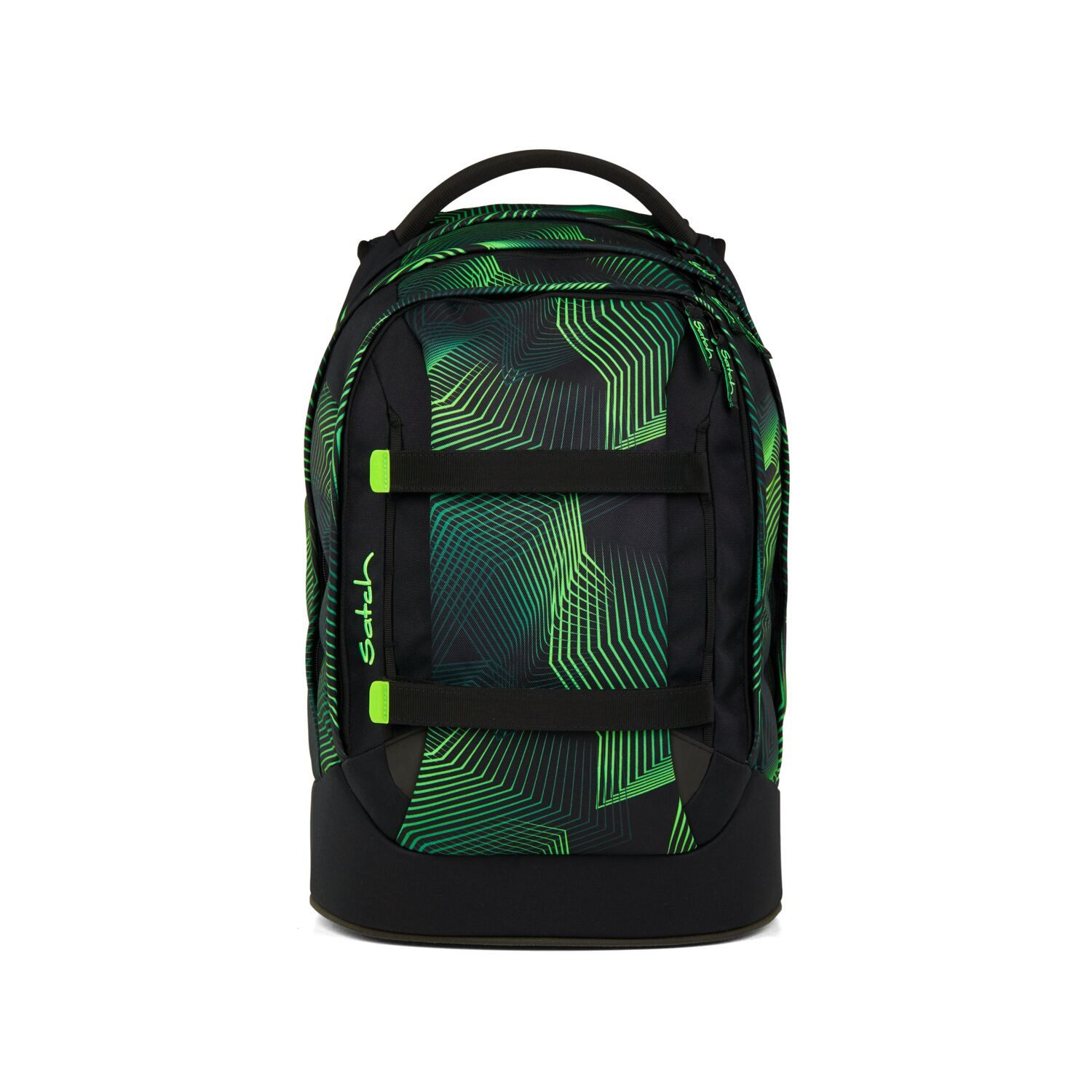Satch Schulranzen Schulrucksack PACK Seismic Green (1 Stück), ergonomisch, Your-Size-System: auf Körpergröße anpassbar