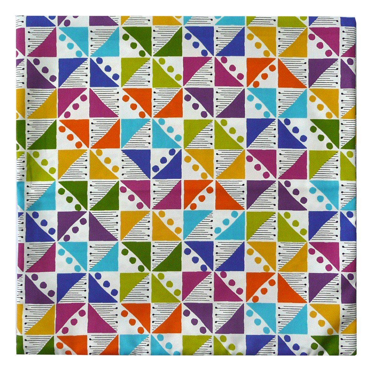 SCHÖNER LEBEN. Dekokissen Schöner Leben Kissenhülle Dreiecke Kreise bunt 50x50cm