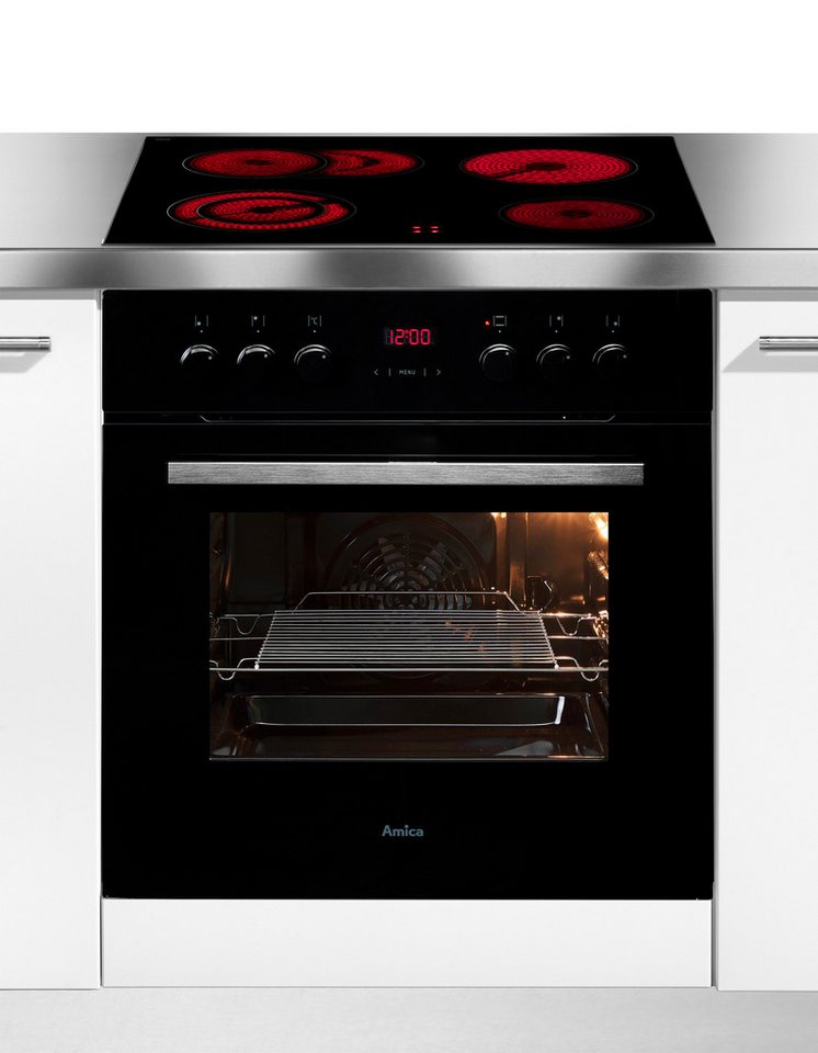 Amica Elektro-Herd-Set EHC 933 333 S, Steam Clean, Sicher kochen, bester Überblick – Reinigung im Handumdrehen
