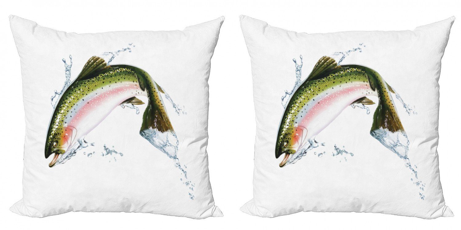 Kissenbezüge Modern Salmon Digitaldruck, Abakuhaus (2 Accent Doppelseitiger Kunst Photorealistic Fisch Stück)