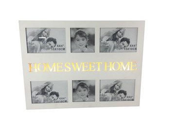 elbmöbel Bilderrahmen Bilderrahmen Home Sweet Home, für 6 Bilder, Wandrahmen: Leuchtrahmen 6 Fotos 45x34x3 cm weiß