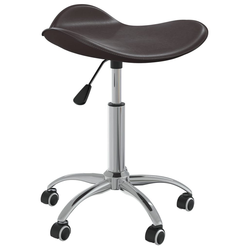 vidaXL Arbeitshocker Friseur Rollhocker Braun Kunstleder