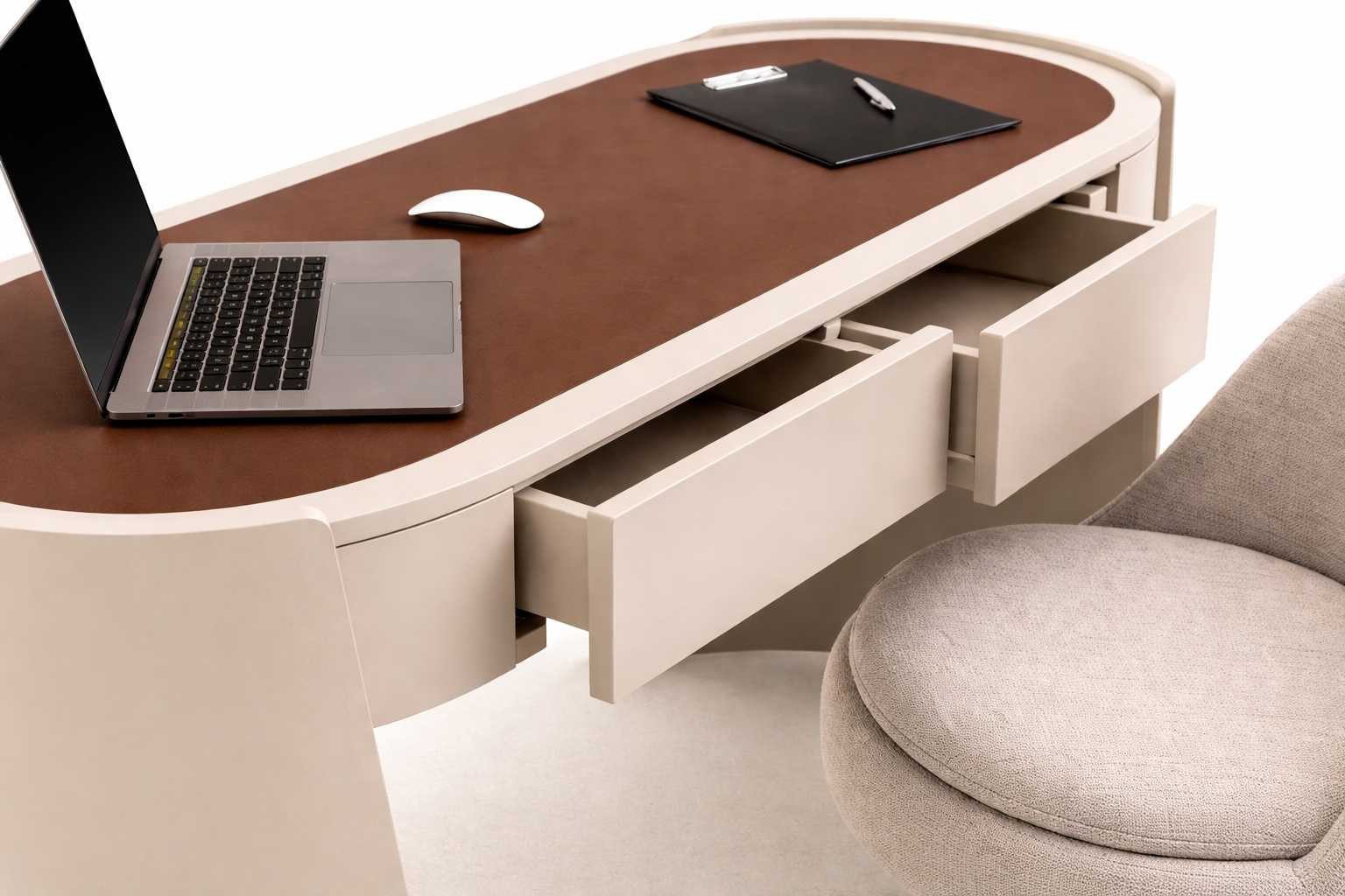 JVmoebel Schreibtisch Komplettes Schreibtisch mit Stuhl Beige Modern Design Büro Möbel, Made in Europa