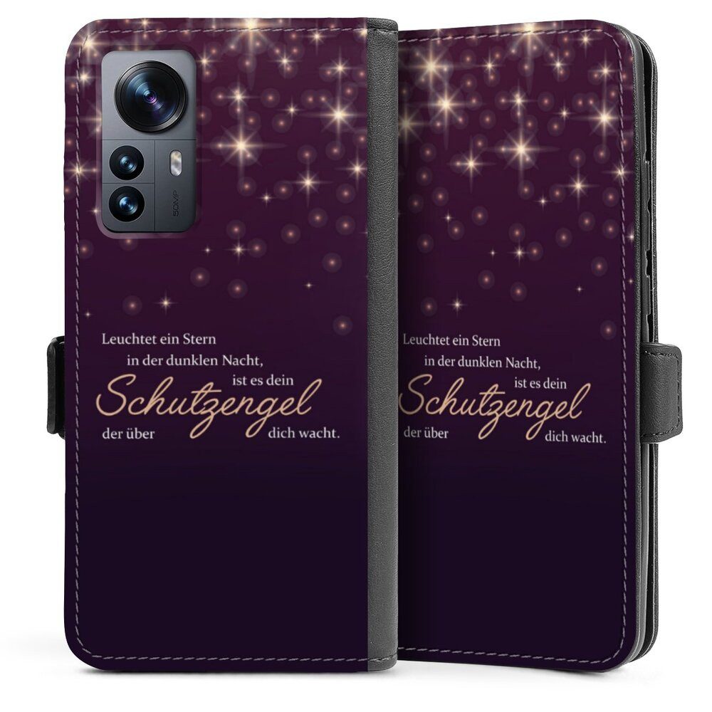 DeinDesign Handyhülle Schutzengel Sprüche Spruch Schutzengel, Xiaomi 12 5G Hülle Handy Flip Case Wallet Cover Handytasche Leder