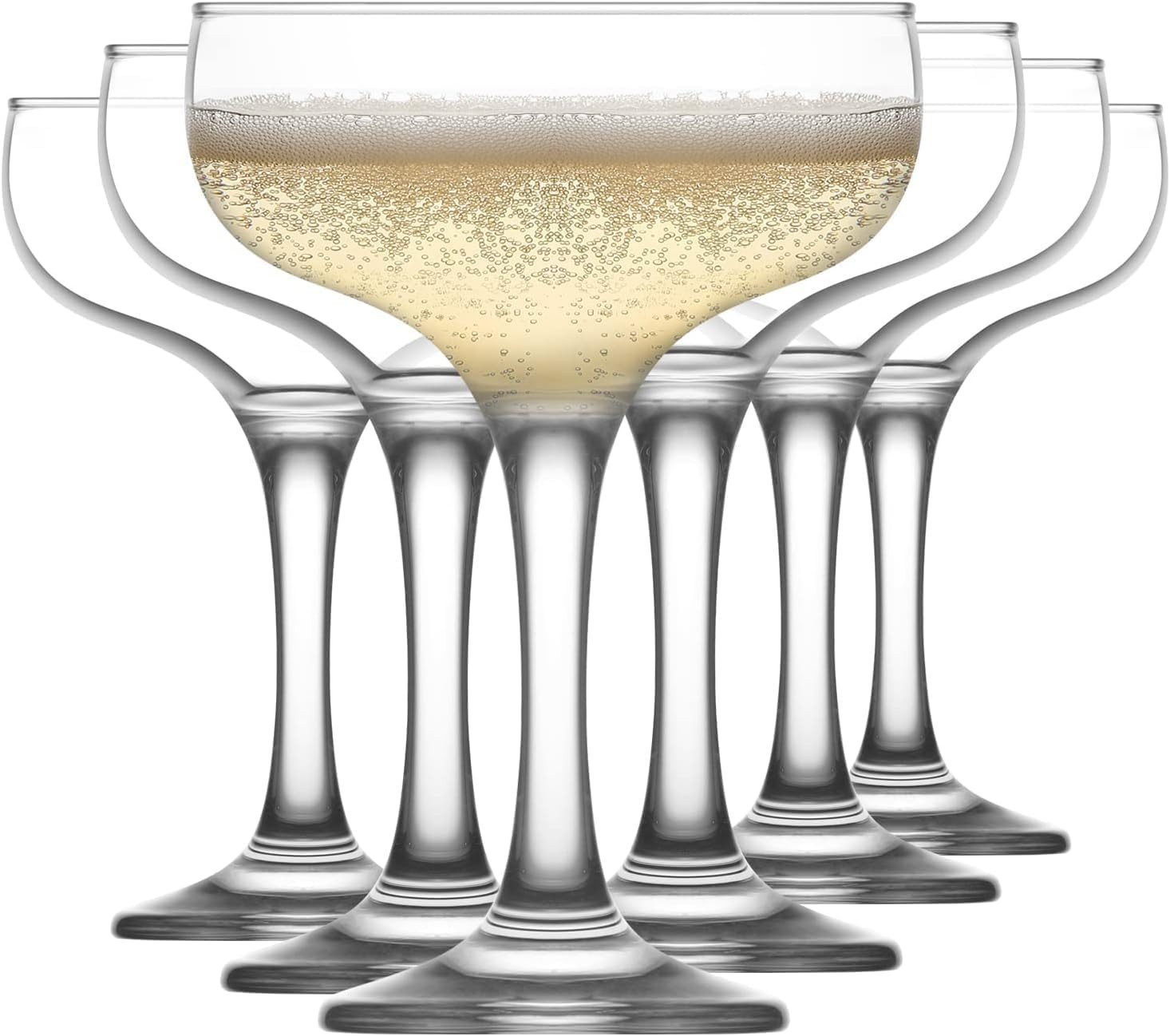 LAV Gläser-Set Misket Champagnergläser, Glas, 6er Set, 235ml, Ideal für Champagner, Cocktails
