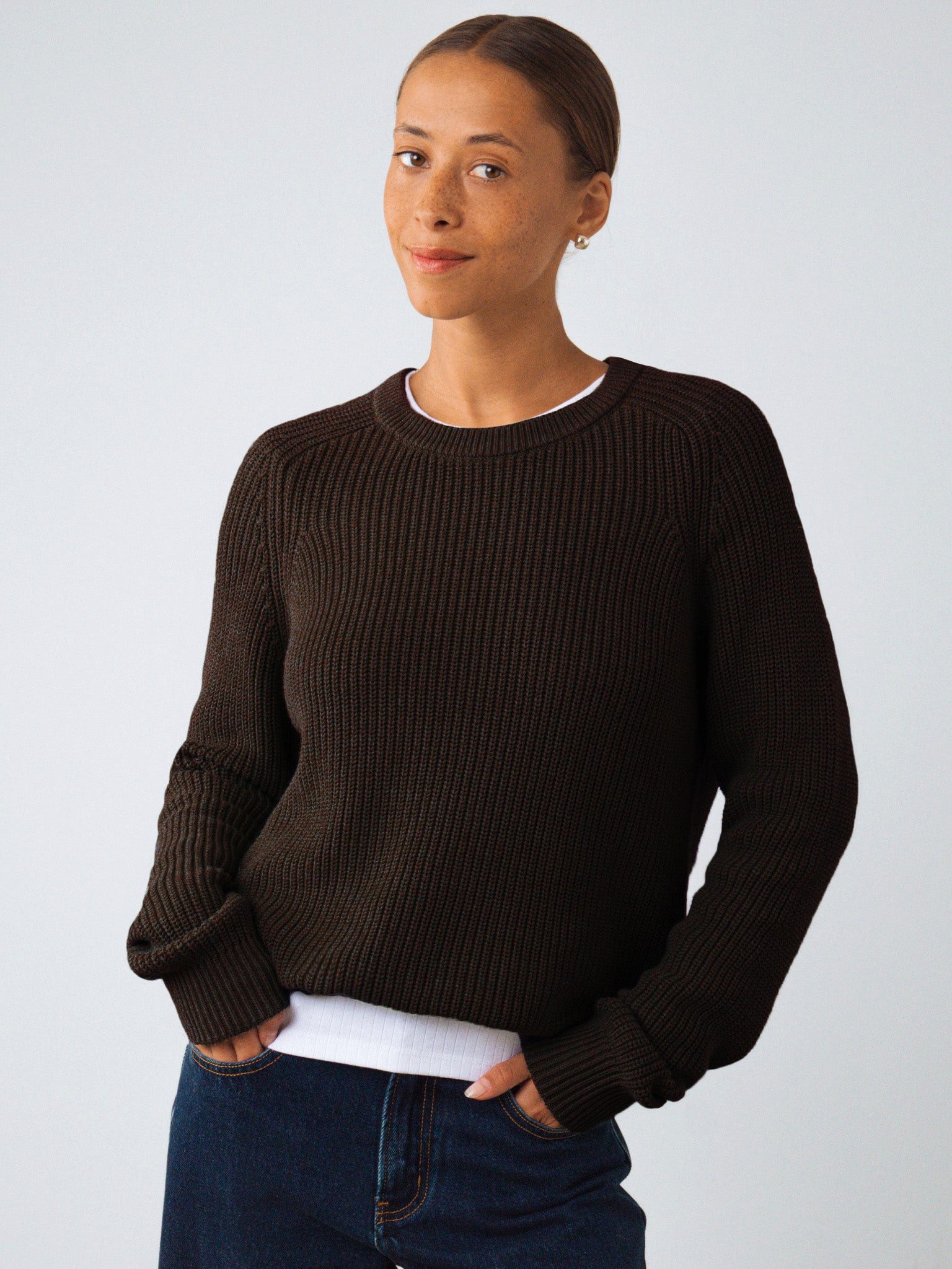 HONEST BASICS Strickpullover Grobstrick Pullover Damen aus Bio-Baumwolle