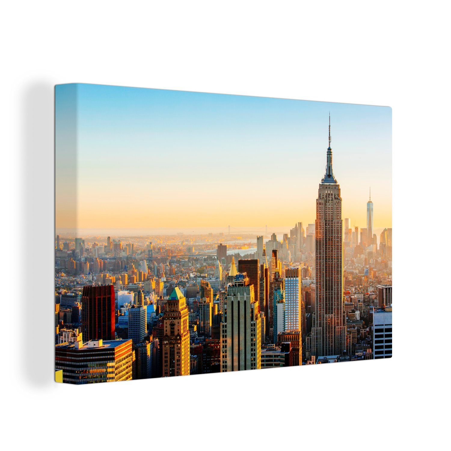 OneMillionCanvasses® Leinwandbild New York aus der Vogelperspektive, (1 St), Wandbild Leinwandbilder, Aufhängefertig, Wanddeko, 30x20 cm